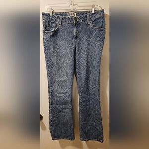 Levi Strauss Signature Stretch Mid Rise Bootcut Denim Blue Jeans Womens Sz 33x31